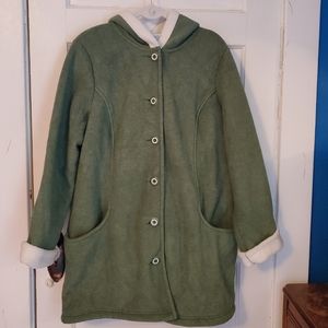 Denim & Co Green Fleece Jacket